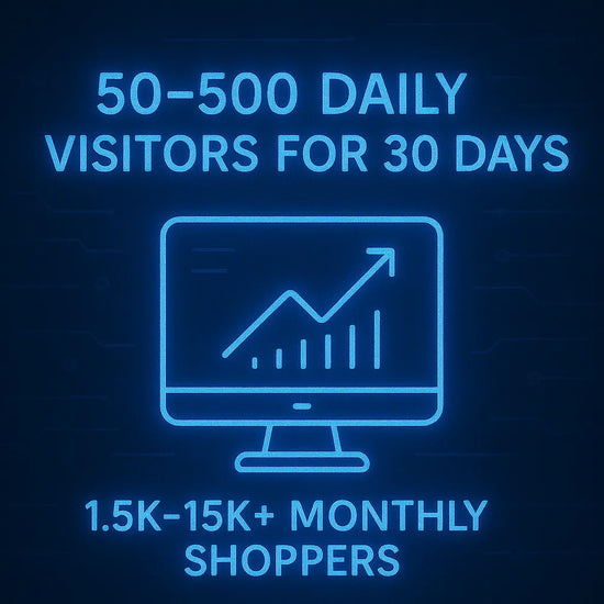 50-500 Daily Visitors for 30 Days – 1,5K-15K+ Monthly Shoppers to Store